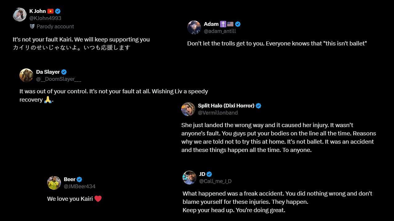 Fans react to Kairi's post (Credit: Fan reactions on X)